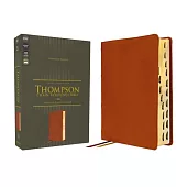 Esv, Thompson Chain-Reference Bible, Genuine Leather, Calfskin, Tan, Red Letter, Thumb Indexed