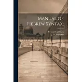 Manual of Hebrew Syntax;