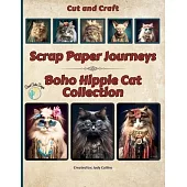 Scrap Paper Journeys - Boho Hippie Cat Collection Cut and Craft