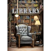 Library Coloring Book for Adults: Interior Coloring Book Room Design Coloring furniture Coloring Book books bookshelf coloring book A4