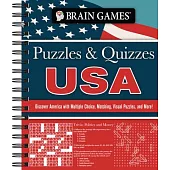 Brain Games - Puzzles & Quizzes - USA: Discover America with Multiple Choice, Matching, Visual Puzzles, and More!