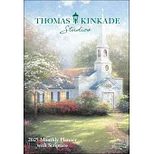 Thomas Kinkade Studios 12-Month 2025 Monthly Pocket Planner Calendar with Script