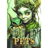 Elf Pets Coloring Book for Adults: elven Coloring Book Grayscale magical creatures Coloring Book Elves Coloring Book for Adults