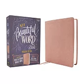 Niv, Beautiful Word Bible, Updated Edition, Peel/Stick Bible Tabs, Leathersoft, Pink, Red Letter, Comfort Print: 600+ Full-Color Illustrated Verses