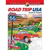 Creative Haven Road Trip USA Color by Number