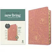 NLT Large Print Thinline Center-Column Reference Bible, Filament Enabled (Leatherlike, Pink Gold Floral, Indexed, Red Letter)