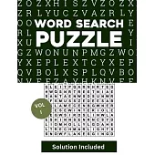 Word Search for Adults Large Print, Word Find Book: Word Search Puzzle Books, Word Searches Volume 1