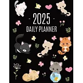 Cats Daily Planner 2025: Make 2025 a Meowy Year! Cute Kitten Year Organizer: January-December (12 Months)