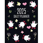 Penguin Daily Planner 2025: Keep Track of All Your Weekly Appointments! Cute Funny Black Arctic Bird Organizer (12 Months)