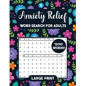 Anxiety Relief Word Search for Women Large Print: Relaxation Activity Book for Women