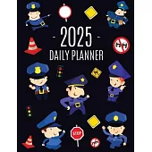 Police Planner 2025: Cool Daily Organizer: January-December (12 Months) Stylish Blue Policeman Weekly Agenda for Law & Order