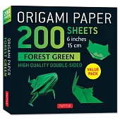 Origami Paper 200 Sheets Forest Green 6 (15 CM)