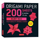 Origami Paper 200 Sheets Ruby Red 6 (15 CM)