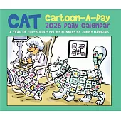 Cat Cartoon-A-Day by Jonny Hawkins 2026 Box Calendar
