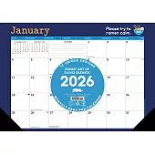 Punny Art of David Olenick 2026 17 X 12 Small Monthly Deskpad