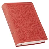 Nlt, the Spiritual Growth Bible Faux Leather, Coral Vines