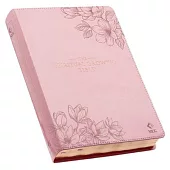 Nlt, the Spiritual Growth Bible Faux Leather, Pink Floral