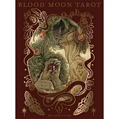 Blood Moon Tarot: Deluxe 78-Card Tarot Deck with Ethereal Watercolor Art, Linen Finish, Burgundy Edges, and Hardcover Book - Gold Foil-Accented Set