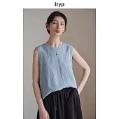 ltyp旅途原品法國進口100%亞麻文藝背心女夏極簡休閒無袖外穿上衣 M L  L 天空藍