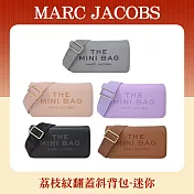 MARC JACOBS THE LEATHER 荔枝紋翻蓋斜背包-迷你/ 灰