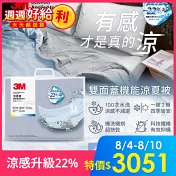 3M 雙面蓋機能系列涼夏被-雙人(北歐藍/奶油米/清水灰)－三色任選 北歐藍