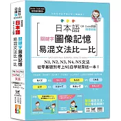 QR Code朗讀 隨看隨聽 日本語關鍵字圖像記憶易混文法比一比N1，N2，N3，N4，N5文法，從零基礎到考上N1自學就靠這一本(25K+QR Code 線上音檔)