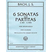 巴哈六首小提琴獨奏的奏鳴曲 S.1001-1006  (International Music Co.版)