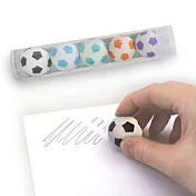 【允拓】高潔淨造型橡皮擦-足球5入裝 (5色隨機出貨)