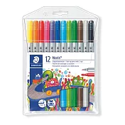 【STAEDTLER 施德樓】快樂學園 雙頭水易洗彩色筆 12色