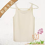 【和諧生活有機棉】女童細肩帶內衣S原棉米白