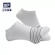 【三花棉業】60-3_三花細條紋隱形襪(襪子/短襪)                              白
