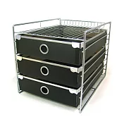 【ABEL】歐式三層收納櫃(黑)