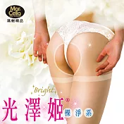 《瑪榭》光澤姬系列。裸淨系 - 免脫型底部雕空亮澤絲襪/褲襪M                             黑