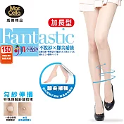 《瑪榭》加長型！奇肌不脫紗系列。腳尖補強款 - 15丹全彈輕透柔膚絲襪/褲襪L                             黑