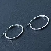 月色銀光925純銀耳環‧大銀圈