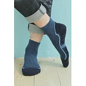 【Footer除臭襪】流線型氣墊減壓科技除臭襪T102(男款)L                             藍色