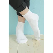 【Footer除臭襪】單色運動逆氣流氣墊襪T11(男款)L                             白色