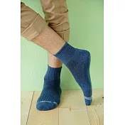 【Footer除臭襪】單色運動逆氣流氣墊襪T11(男款)L                             藍色