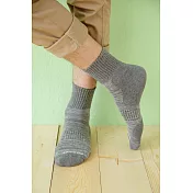 【Footer除臭襪】花紗設計款氣墊運動襪ZH13L(男款)L                             灰色