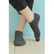 【Footer除臭襪】素面氣墊運動船短襪 T31L(男款)L                             深灰色