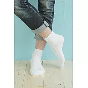 【Footer除臭襪】輕壓力氣墊機能除臭襪T95(男款)L                             白色