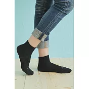 【Footer除臭襪】輕壓力單色素面除臭襪 T97M(女款)M                             黑色