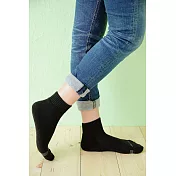 【Footer除臭襪】素面運動逆氣流氣墊襪T91(女款)M                             黑色