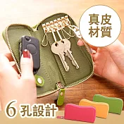 真皮 鑰匙包 多功能汽車拉鍊鑰匙包 男女 CHENSON 綠(W01002-G)