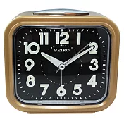 【日本精工-SEIKO】QHK023流線方型靜音夜光貪睡鬧鐘-咖啡色G
