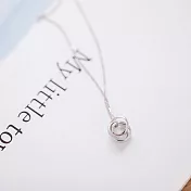 Sandra珊卓拉-三環圓圈鎖骨鍊銀色