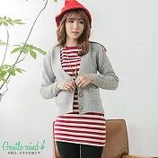 【Gentle wind】V領口袋針織小外套(3色)-FREE_FREE灰