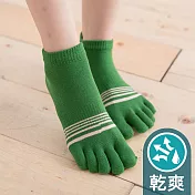 蒂巴蕾TOE SOCKS乾爽五指短襪-細條紋                              萊姆綠