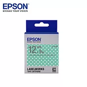 EPSON 愛普生LK-4FAY C53S654425標籤帶(點紋12mm )粉綠/白點灰