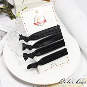 【卡樂熊】韓版百搭純黑色彈力手環髮圈-4入組